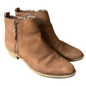 Ralph Lauren RL Suede‎ Ankle Boots Women’s Brown Side Zip Western Style Size 6.5